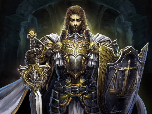 Man armor swords shield wings free wallpaper - medium preview image