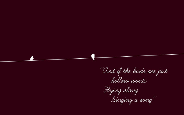 Birds on wire with quote free wallpaper - medium preview image