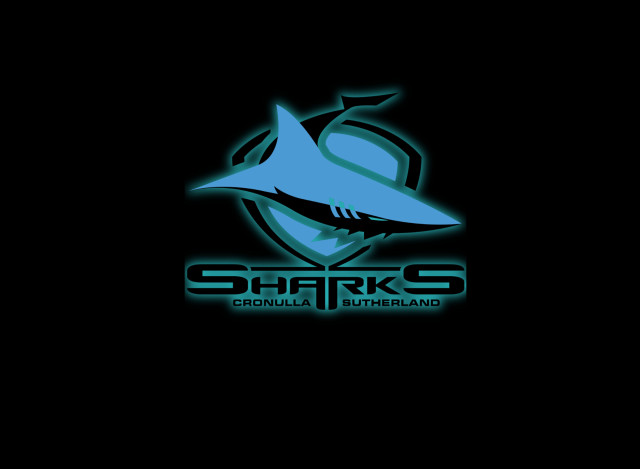Shark logo black background blue free wallpaper - medium preview image