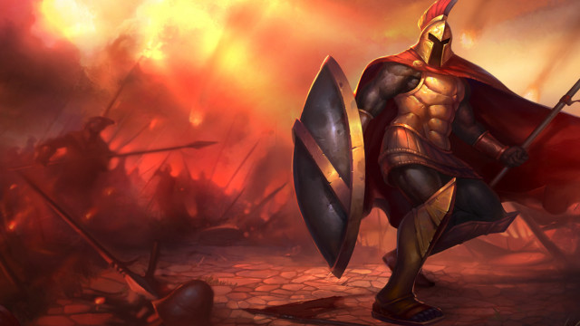 Man armor sword shield fire free wallpaper - medium preview image