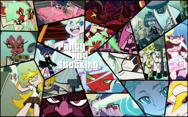 Cartoon collage pandagy stocking characters free wallpaper - medium preview image
