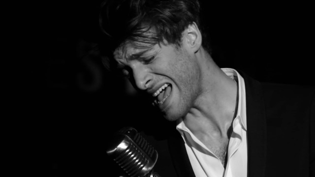 Man singing microphone black white free wallpaper - medium preview image