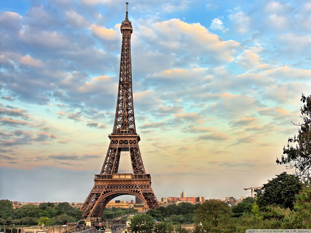 Tall tower sky clouds paris free wallpaper - medium preview image