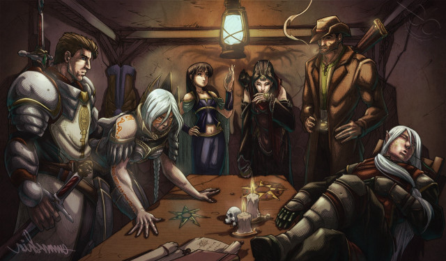 People table candle lantern gathering free wallpaper - medium preview image