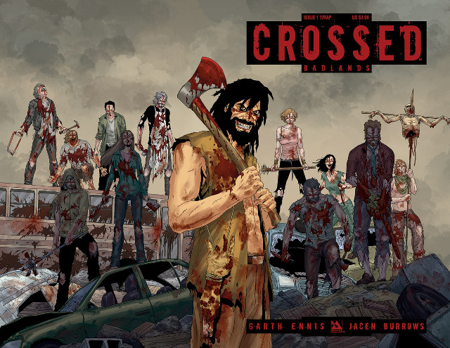 Zombies man axe bloody crowd free wallpaper - medium preview image