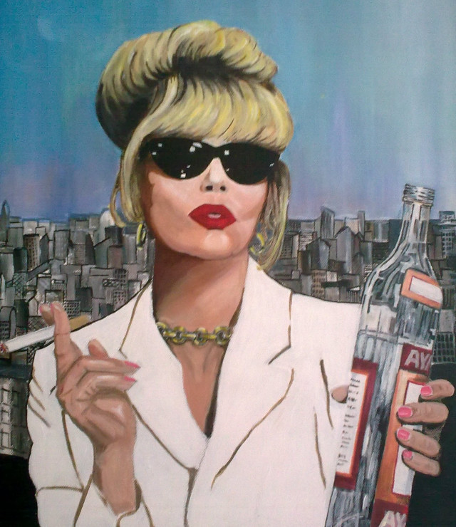 Woman holding bottle cigarette cityscape free wallpaper - medium preview image