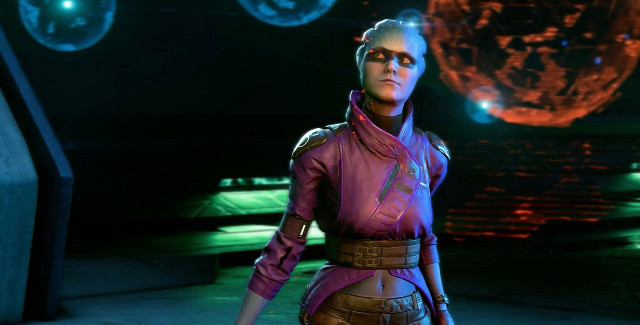 Futuristic woman space station large free wallpaper - medium preview image