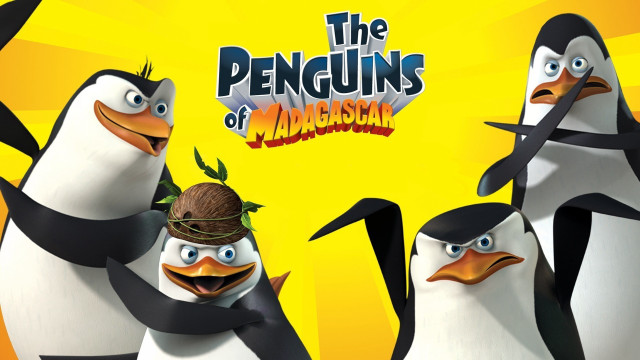 Penguins crown yellow background madagascar free wallpaper - medium preview image