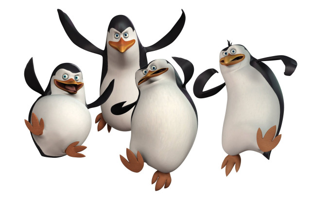 Penguins group white background middle #2 free wallpaper - medium preview image