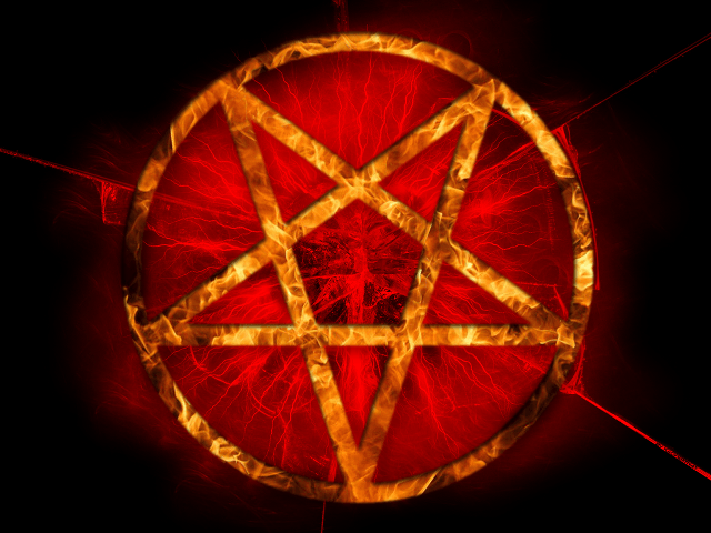 Pentagramus red yellow streaks black free wallpaper - medium preview image