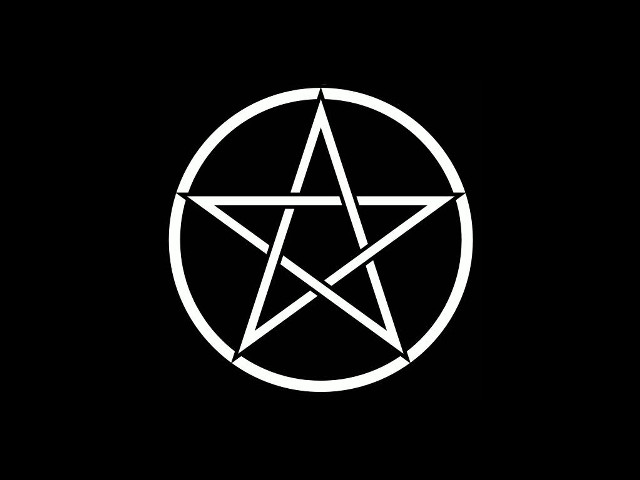 Pentagram circle black background white free wallpaper - medium preview image