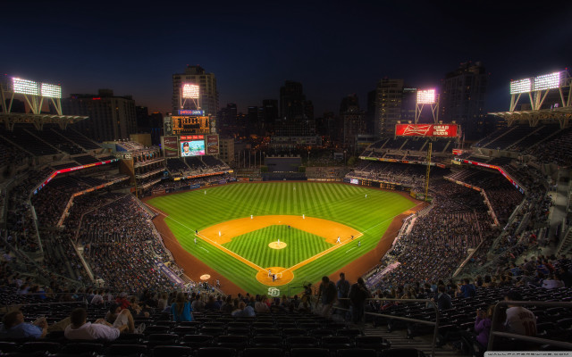 Baseball stadium night crowd lights free wallpaper - medium preview image