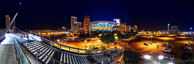 Night city bridge river building free wallpaper - medium preview image