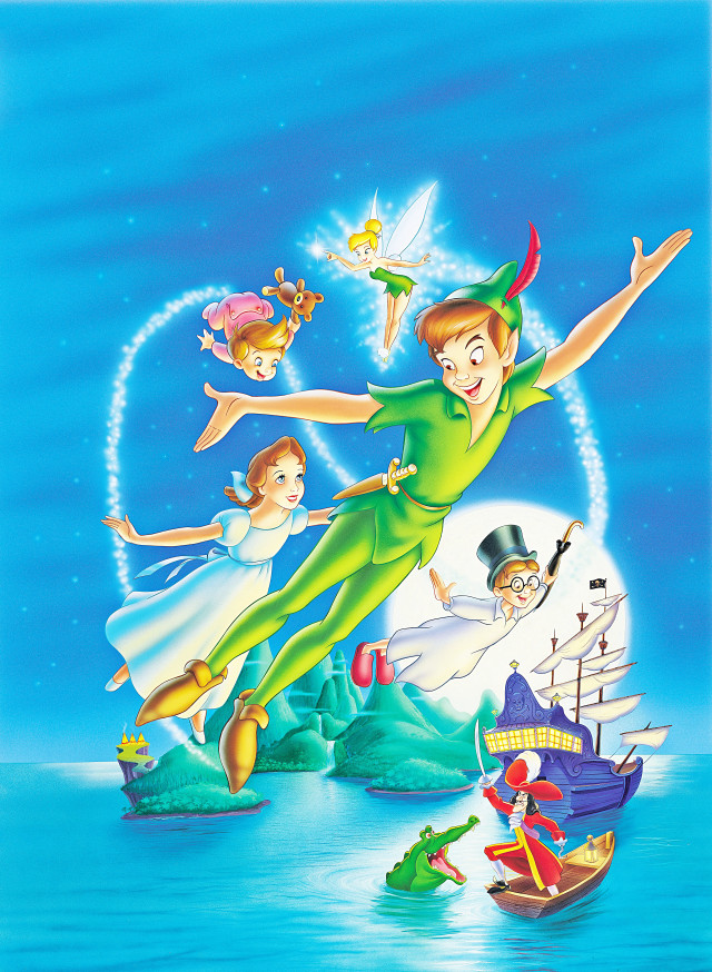 Peter pan flying over boat free wallpaper - medium preview image