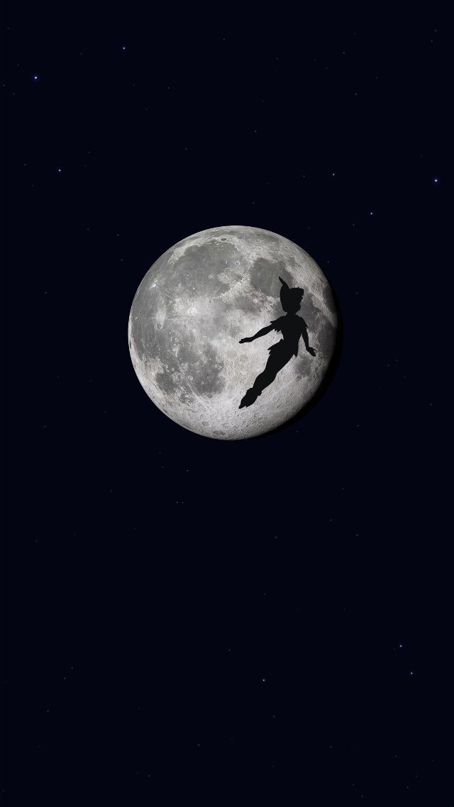 Flying person full moon dark free wallpaper - medium preview image