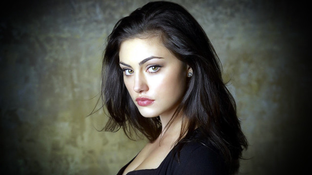 Woman black shirt brown wall free wallpaper - medium preview image