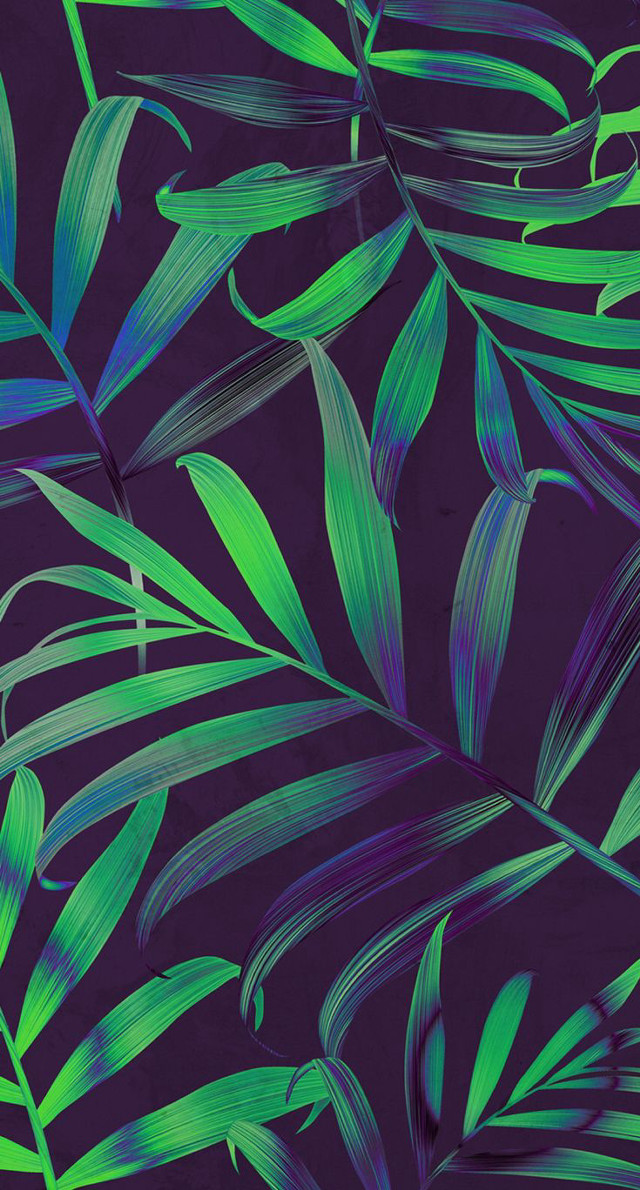 Purple green leaves black blue free wallpaper - medium preview image