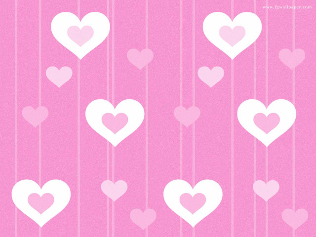 Pink background hearts hanging strings free wallpaper - medium preview image