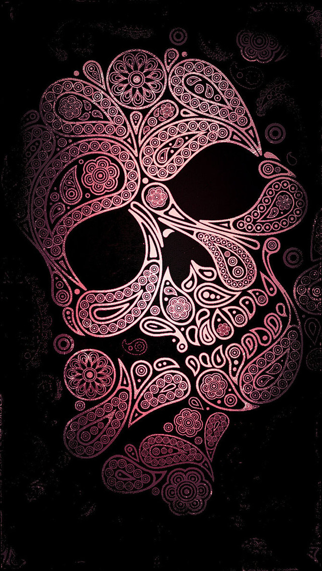 Skull pink black background image free wallpaper - medium preview image