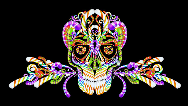 Colorful skull with a large free wallpaper - medium preview image