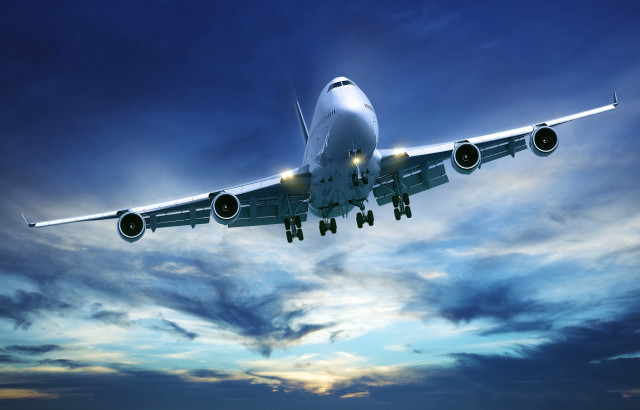 Jetliner flying cloudy sky sun #3 free wallpaper - medium preview image