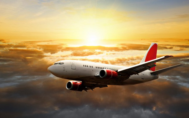 Jetliner cloudy sky sunset sun free wallpaper - medium preview image