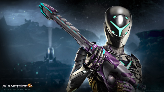 Futuristic man suit sword glowing #2 free wallpaper - medium preview image