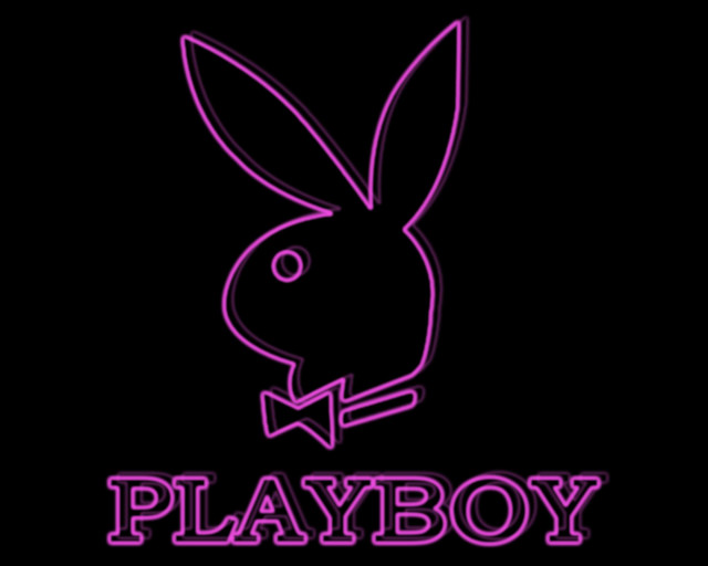 Neon pink playboy rabbit logo free wallpaper - medium preview image
