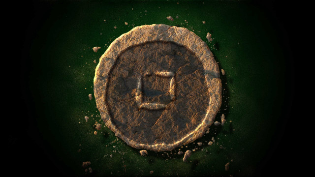 Stone letter hole green black free wallpaper - medium preview image