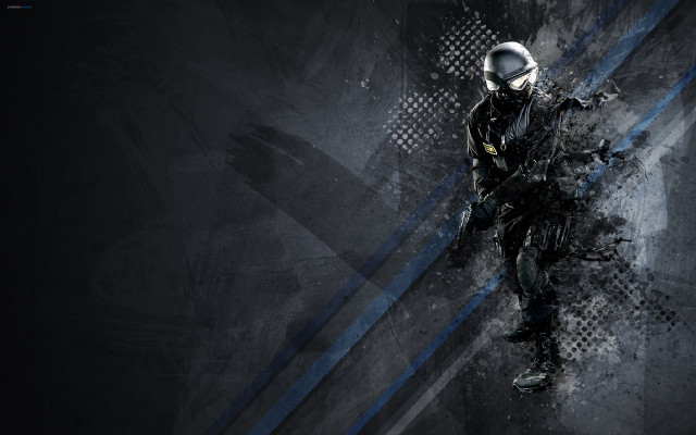 Man suit helmet gun blue free wallpaper - medium preview image