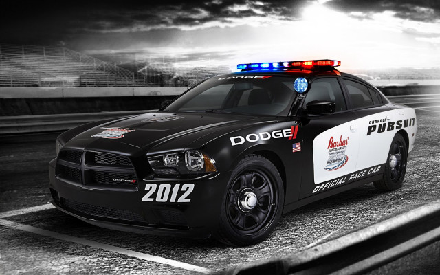 Police car parking lot cloudy #2 free wallpaper - medium preview image