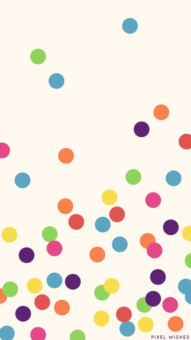 Colorful polka dot pattern white free wallpaper - medium preview image