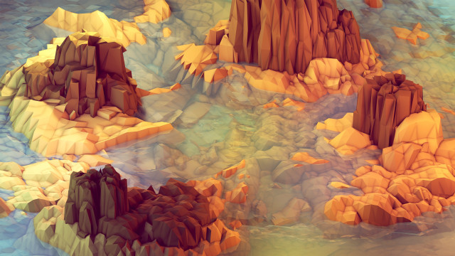 Rocky landscape water ambient occlusion free wallpaper - medium preview image