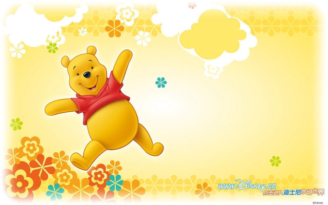 Winnie the pooh flying flowers free wallpaper - medium preview image