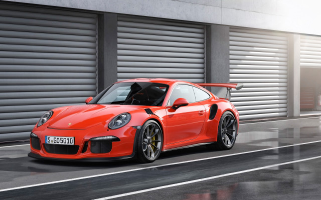 Red porsche gtr driving street free wallpaper - medium preview image
