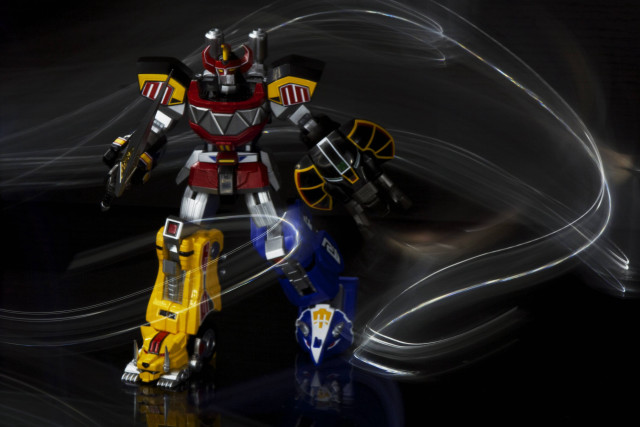 Robot standing dark light blurry free wallpaper - medium preview image