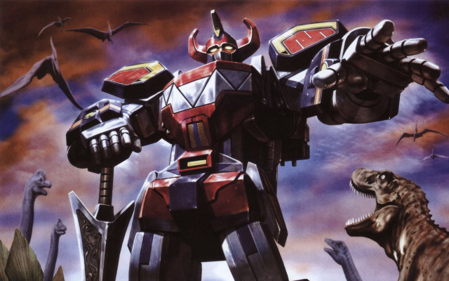 Robot giant arm dinosaur behind free wallpaper - medium preview image