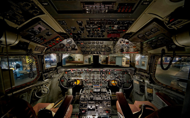 Cockpit controls windows lights airplane free wallpaper - medium preview image
