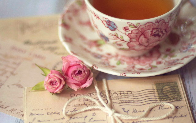 Tea rose table postcard envelopes free wallpaper - medium preview image