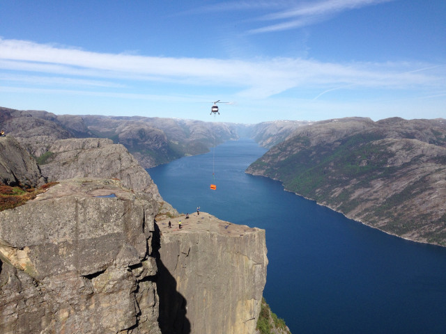 Parasailing norway mountains helicopter ocean free wallpaper - medium preview image