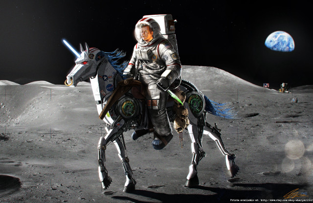 Man horse moon lightsaber mouth free wallpaper - medium preview image