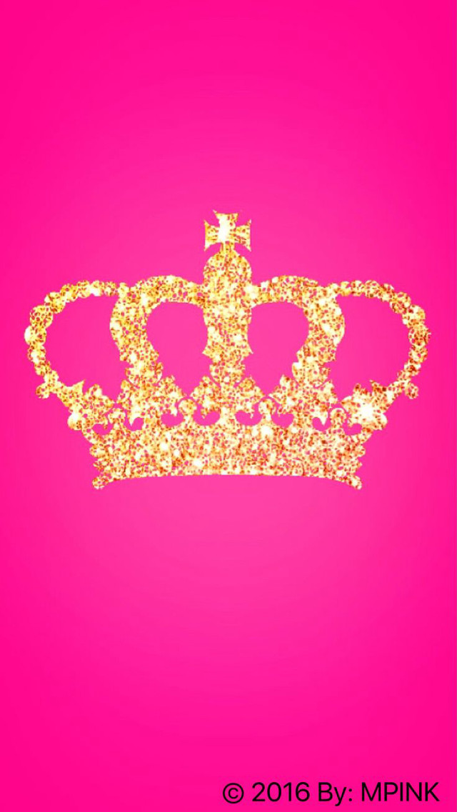 Pink gold crown background words free wallpaper - medium preview image