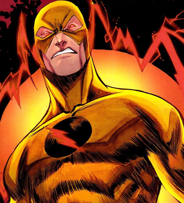 Man yellow costume red background free wallpaper - medium preview image