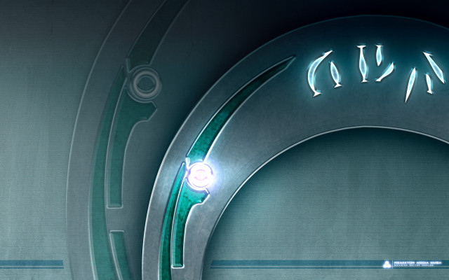 Futuristic green black door ninja free wallpaper - medium preview image