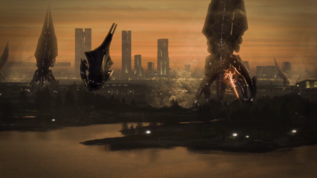 City skyline tall buildings dragon free wallpaper - medium preview image