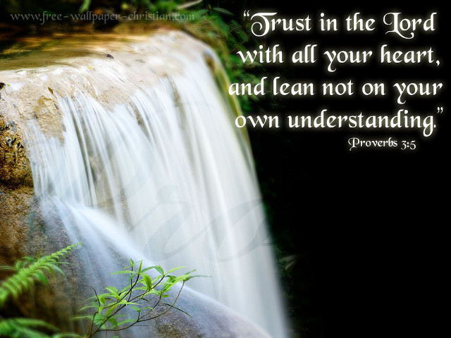 Waterfall bible verse green plant free wallpaper - medium preview image