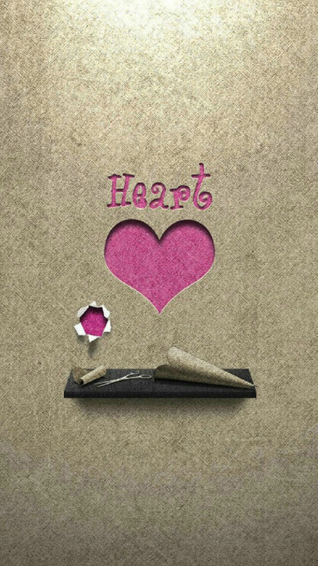 Scissors cutting paper heart heard free wallpaper - medium preview image