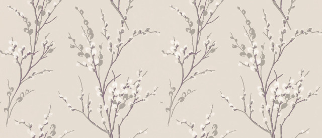 White flowers branches beige background free wallpaper - medium preview image