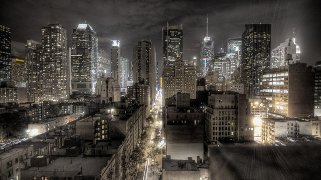 City skyline night tall buildings #25 free wallpaper - medium preview image