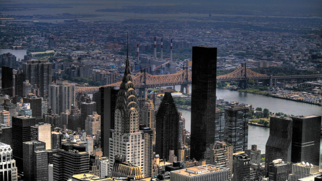 City bridge river skyline skyscrapers free wallpaper - medium preview image
